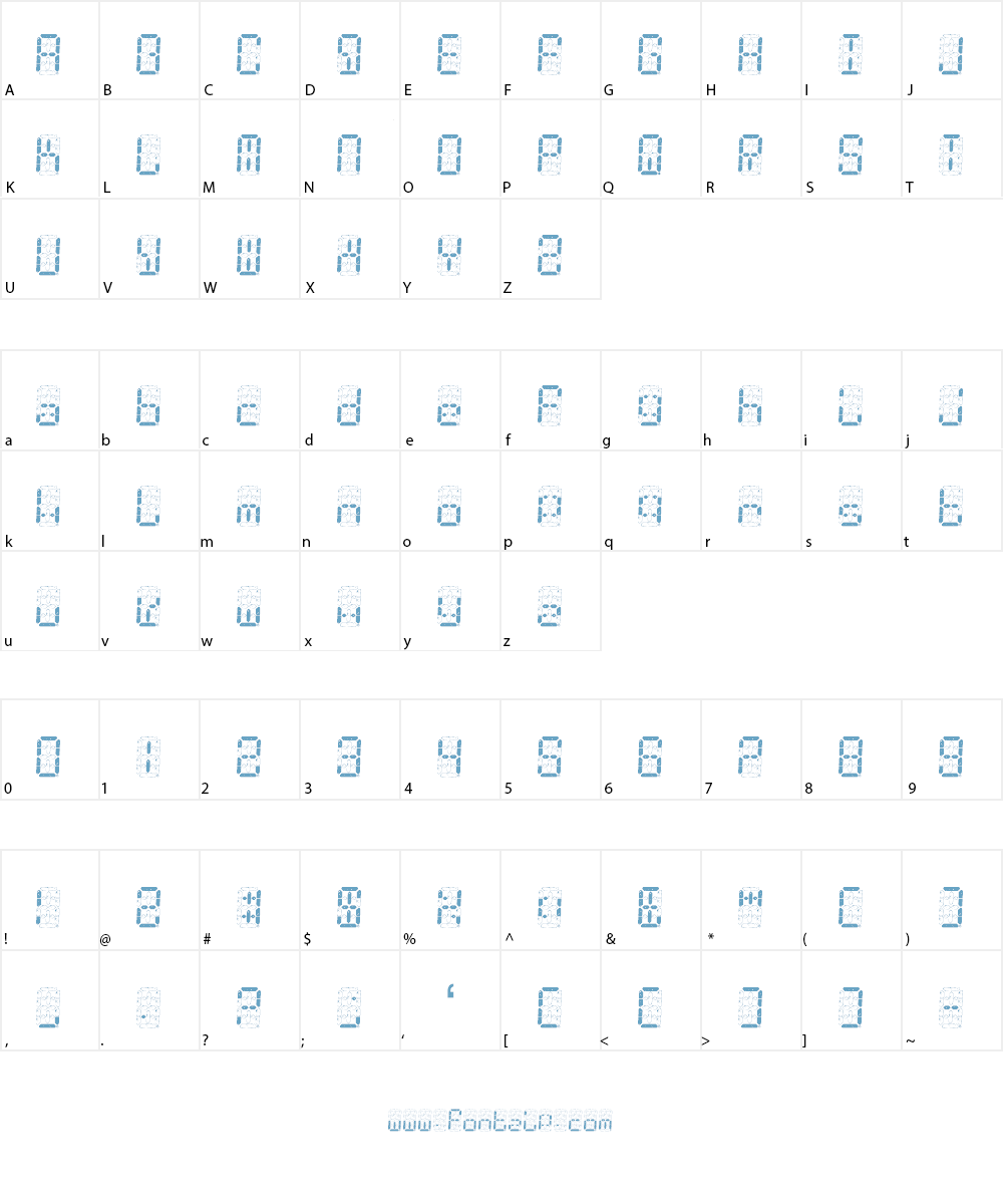 Digital Dust Font Character